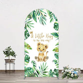 Lofaris Boho Green Leaves Lion Baby Shower Arch Backdrop